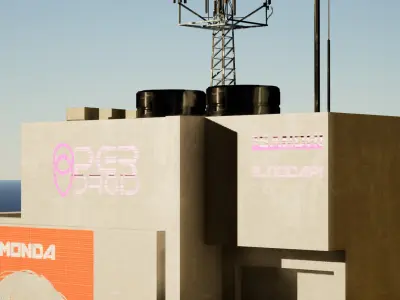 Cyber Builds And Signs Low-poly 3D model