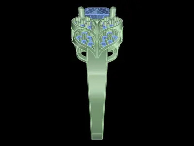 light weight  Yellow gold diamond rings-PR-464-DIA 3D print model
