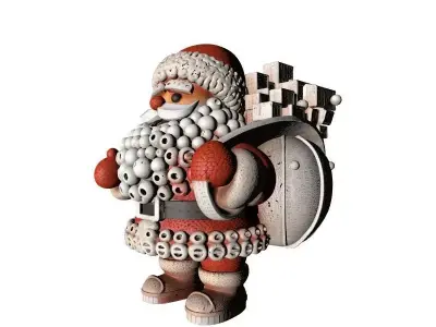 Santa Claus with Gift Figure Free 3D print model