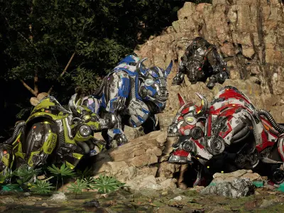 SciFi Bison Low-poly 3D model