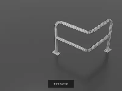Steel barriers 3D Model Pack