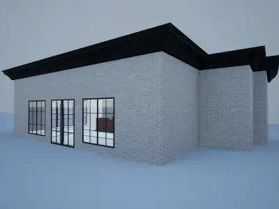 Modern Cafe Low-poly 3D model