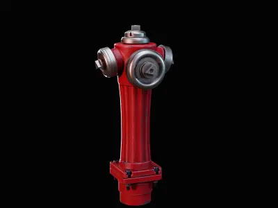 Urban Fire Hydrant Pack - Game Ready PBR Low-poly 3D model