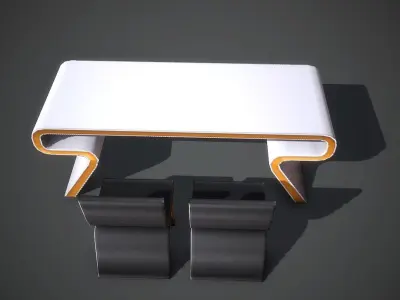 Desk Sci Fi Low-poly 3D model