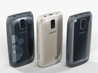 Nokia Asha 308 Low-poly 3D model