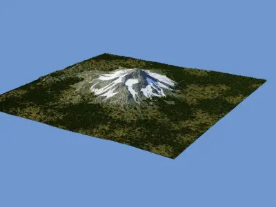 High-Poly Mountain Landscape Model Low-poly 3D model