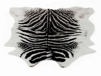 Zebra Black And White Rug 3D model