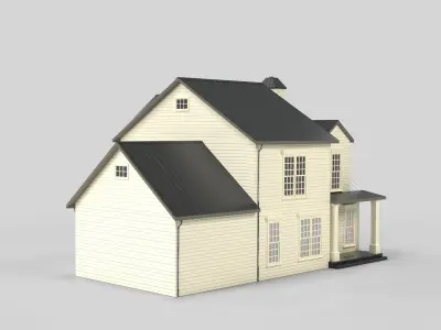 Cottage House Design 14T5  Low-poly 3D model