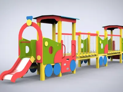 Playground for kids 3D model 11