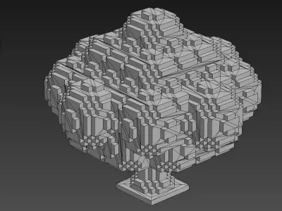 Tree Voxel - 9 Low-poly 3D model
