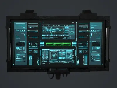 Sci-Fi Screen - television VideoGame Low-poly 3D model