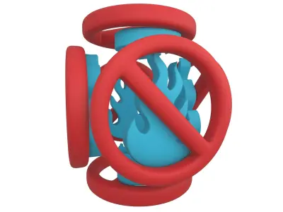 No Fire Icon V2 005 Low-poly 3D model