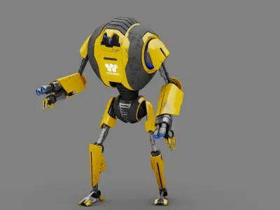 BATTLE DROID rigged character 3D model