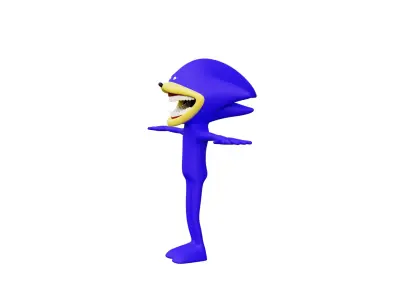 Sonic the Tape Horror 3D Character Model Blender Rigged Low-poly 3D model