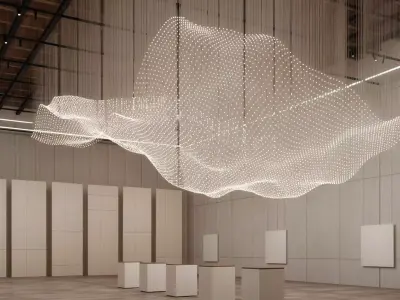 Parametric VR Gallery Futuristic Exhibition Space  3D model