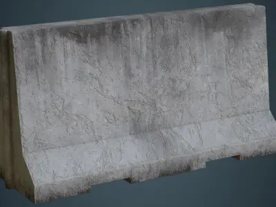 Concrete Barrier 3B Low-poly 3D model