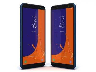 Samsung Galaxy J6 2018 Blue Low-poly 3D model