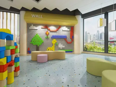  kindergarten Low-poly 3D model