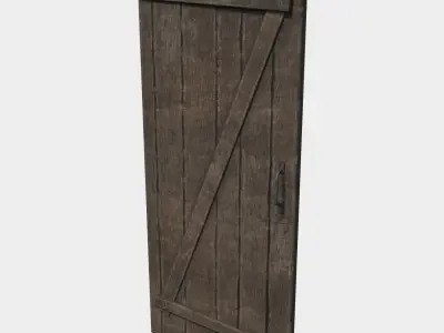Medieval door and window Low-poly 3D model