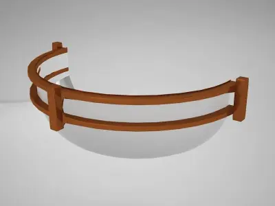 lamp08 flush mount light fixture Low-poly 3D model