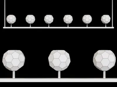 RH BOULE DE CRISTAL LINEAR CHANDELIER 60 Nickel 3D model