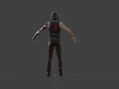 Johnny Silverhand Low-poly 3D model