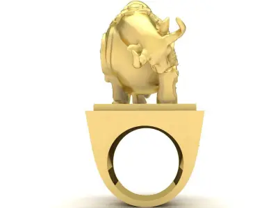 Pixiu Square Base Ring 3D Model for Jewelry  3750 3D print model