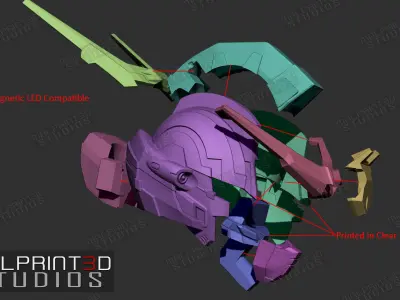1OVER60 MOON Fully Articulated Model Files for 3D Printing 3D print model
