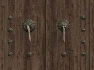 Old door no-1 Low-poly 3D model