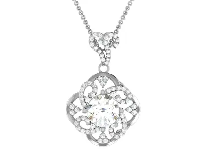 Solitaire Women Pendants 3dm STL OBJ FBX Render Details 3D print model 14
