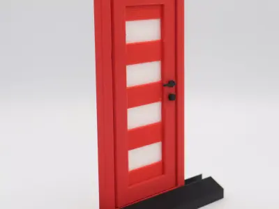 Functional Door style 6 multi-color and multi-material features  3D print model