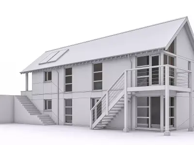 Townhouse 07 Low-poly 3D model purchase