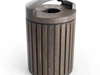 Urban Street Trash Bin 3D Model Low-poly 3D model buy