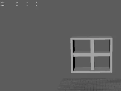Window Low Poly empty room with shelf Free 3D model