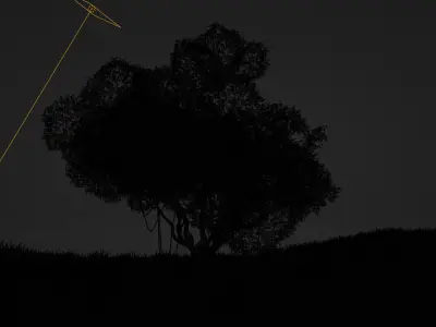 colorful Single tree pink landscape 3D model