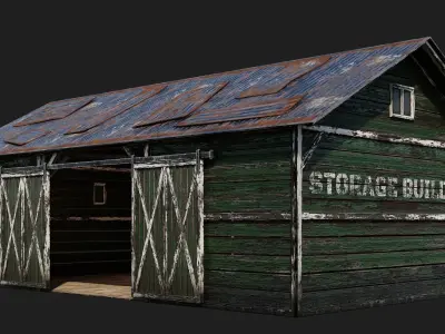 25-26-27-28 - Farm Buildings 4K PBR GameReady Low-poly 3D model