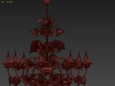 Porcelain Chandelier by Napoleon 3D model