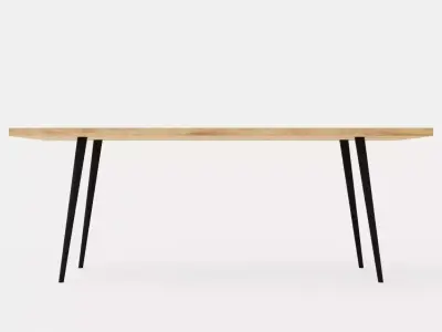 Club Dining table - Light wood Low-poly 3D model