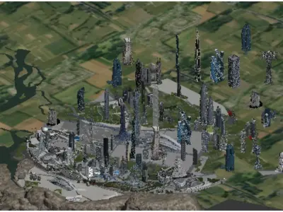 Future sci-fi urban architecture 3D model