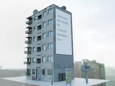 Lenin street Apartment house Pripyat before 1986 3D model