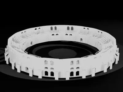 AAA Medieval Colosseum Wooden Arena 01 R Low-poly 3D model