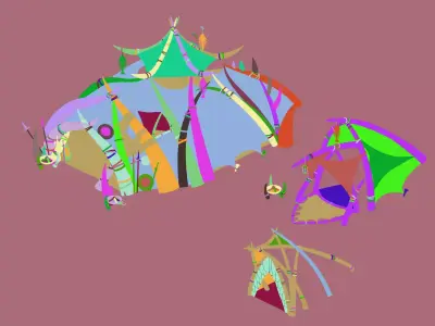 Glacier ancient land - snow tent 01 3D model