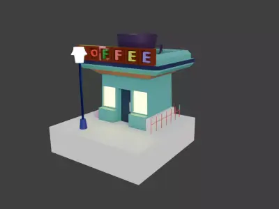 Coffee fantasy  Low-poly 3D model