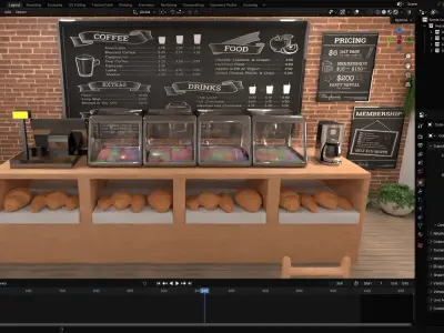 Restaurant coffee shop 3D model