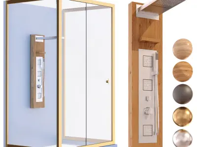 Shower cabin set 215 3D model