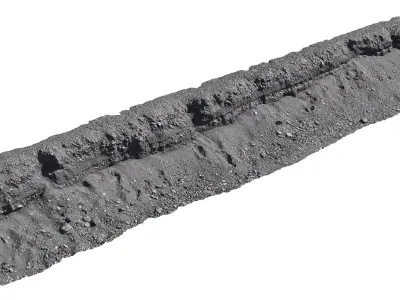 Ultra realistic Sand Cliffs grey Low-poly 3D model