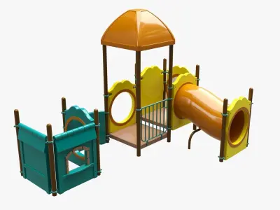 Kids playground outdoor 04 3D model