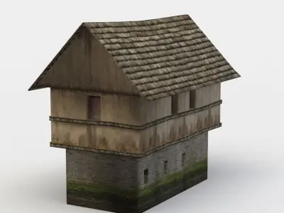 House wooden Low-poly 3D model purchase