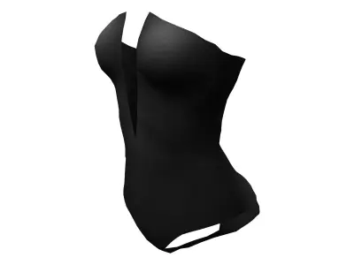 Ladies Strapless Bodysuit V-cut Low-poly 3D model