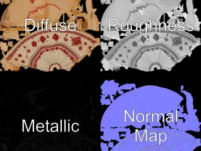 Traditional Tipi Tent Model Pack with Tribal Patterns Low-poly 3D model